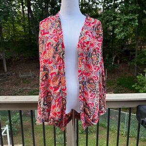Honey Punch Paisley Print Lightweight Open Cover Up size S